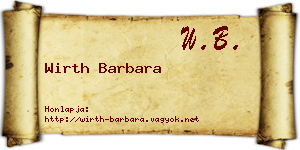 Wirth Barbara névjegykártya