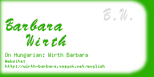 barbara wirth business card